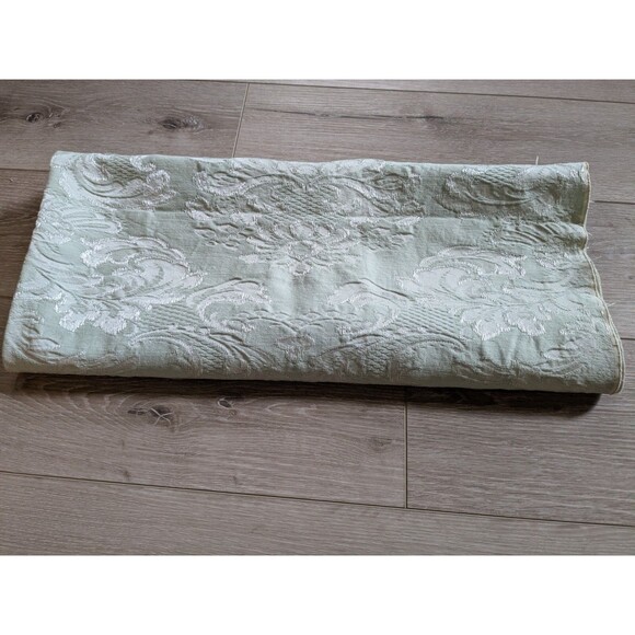 2 Yards Pale Green Jacquard Damask Drapery Decor Fabric 46'' - Picture 4 of 5